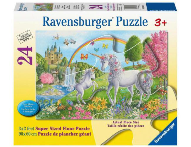 RAVENSBURGER 24 SUPER SIZED FLOOR PUZZLE - PRANCING UNICORNS