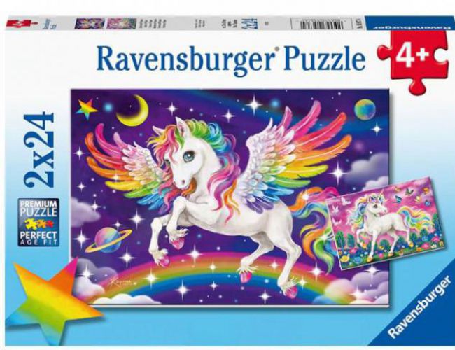RAVENSBURGER 2x24 PCS UNICORN AND PEGASUS