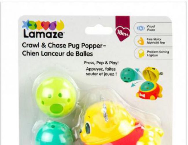 LAMAZE CRAWL AND CHASE PUG POPPER