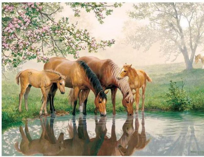 COBBLE HILL 350 PCS FAMILY PUZZLE HORSE FAMILY