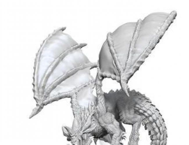 DND UNPAINTED MINIS WV8 YOUNG BLUE DRAGON