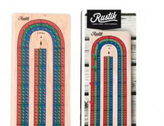 CLASSIC 3 CRIBBAGE BOARD W/ PEGS