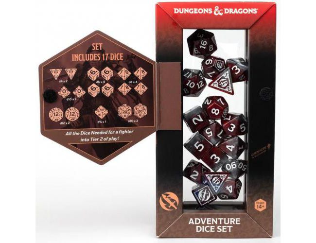 DND ADVENTURE DICE: FIGHTER RED GREY