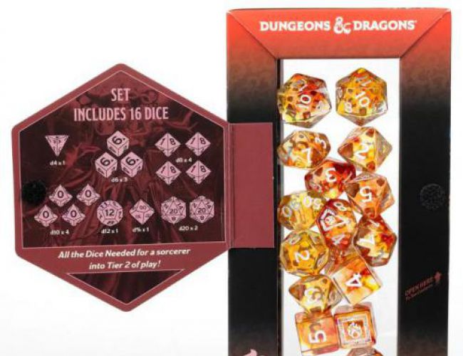 DND ADVENTURE DICE: SORCERER ORANGE SWIRL