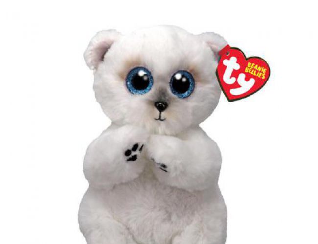 TY BEANIE BELLIES REG - WUZZY WHITE BEAR