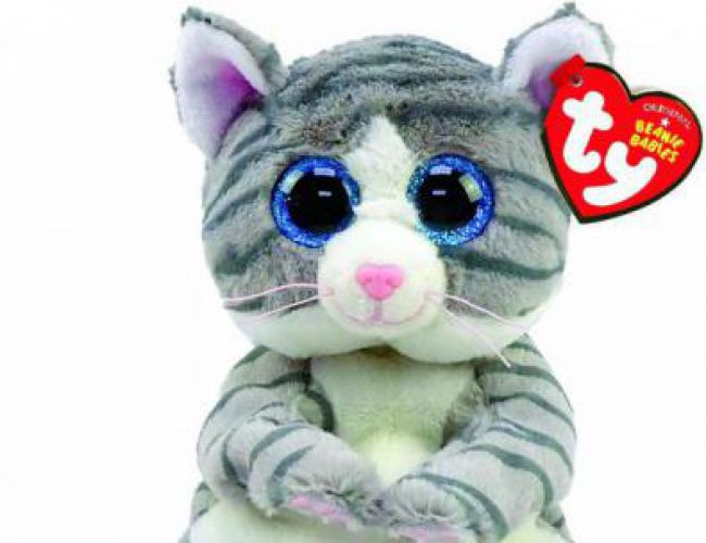 TY BEANIE BELLIES REG - MITZI GREY TABBY CAT