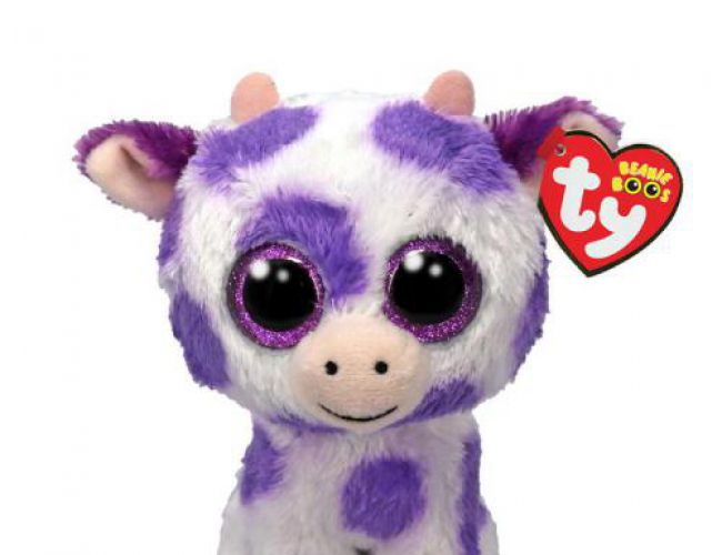 TY BEANIE BOOS REG - ETHEL purple cow