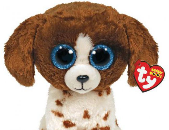 TY BEANIE BOOS REG - MUDDLES BROWN SPOTTED DOG