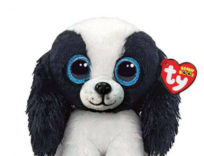TY BEANIE BOOS REG - SISSY BLACK AND WHITE DOG