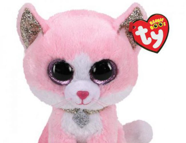 TY BEANIE BOOS - FIONA PINK CAT - MEDIUM