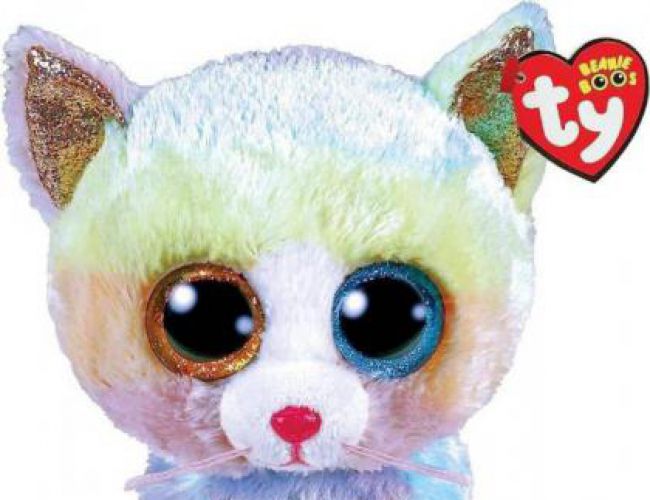 TY BEANIE BOOS - HEATHER CAT (MED)