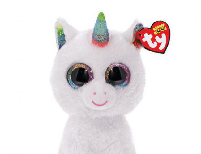 TY BEANIE BOOS REG - PIXY WHITE UNICORN