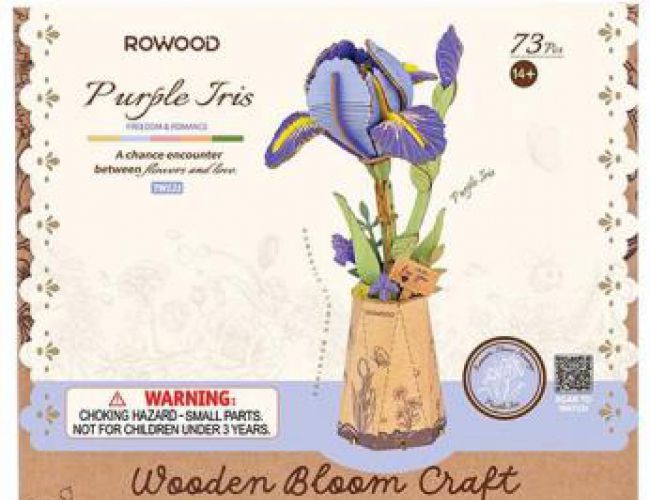 WOODEN BLOOM CRAFT - PURPLE IRIS