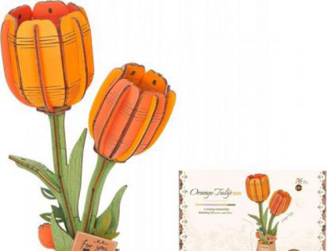 WOODEN BLOOM CRAFT: ORANGE TULIP