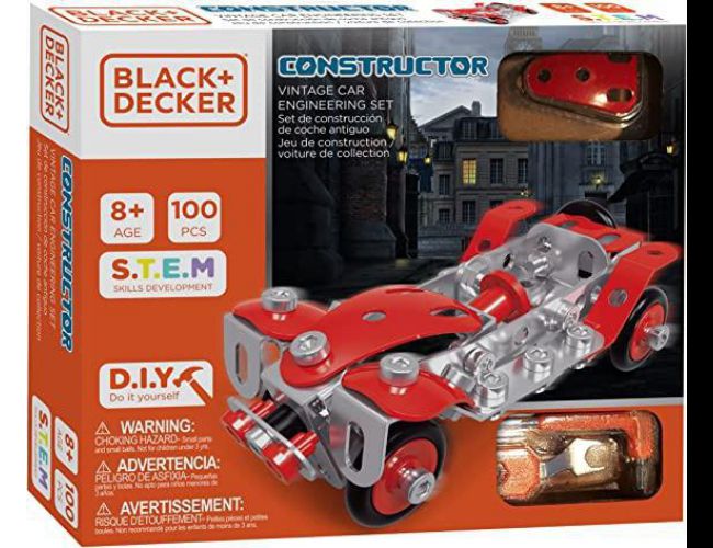 BLACK + DECKER CONSTRUCTOR - VINTAGE CAR ENGINEERING SET