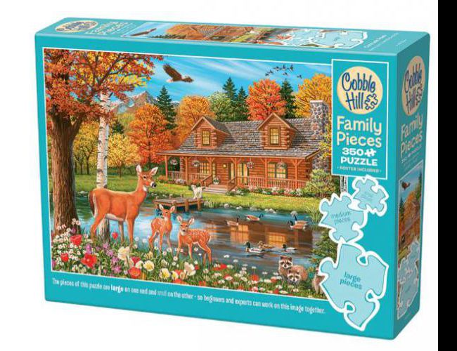 COBBLE HILL 350 PCS FAMILY PUZZLE COTTAGE POND