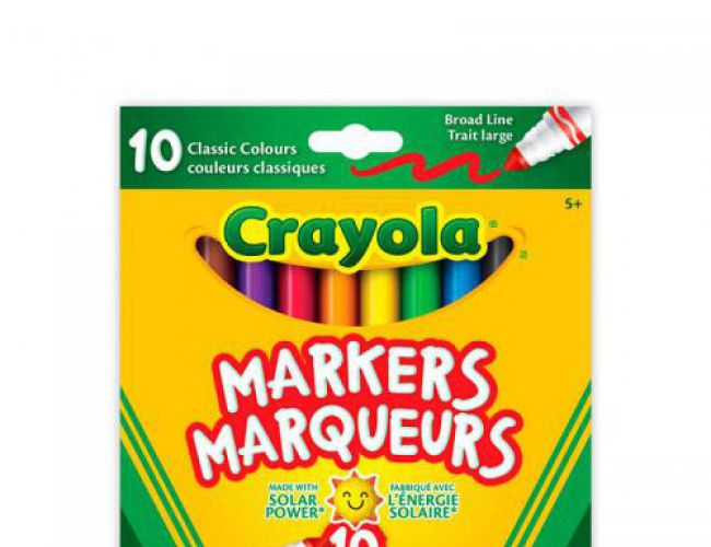 CRAYOLA BROADLINE MARKERS CLASSIC COLOURS - 10 CT