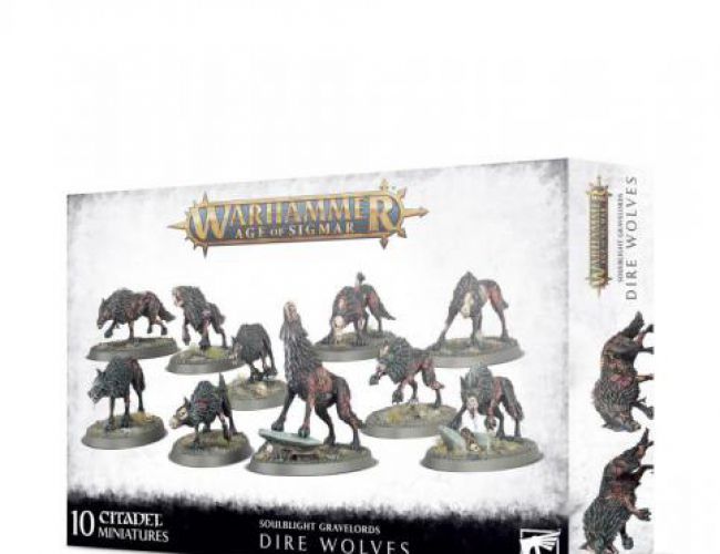 WARHAMMER AOS - SOULBLIGHT GRAVELORDS DIRE WOLVES (MSRP $70)